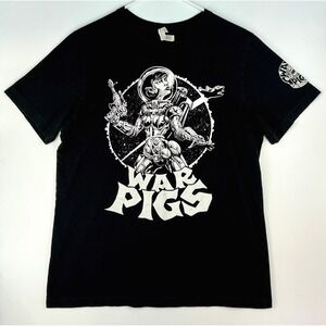 War Pigs Brewing Graphic Tee Size L Black Short Sleeve Futuristic